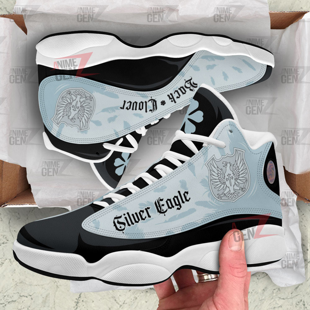 Back Clover Silver Eagle Air Jordan 13 Custom Anime Shoes