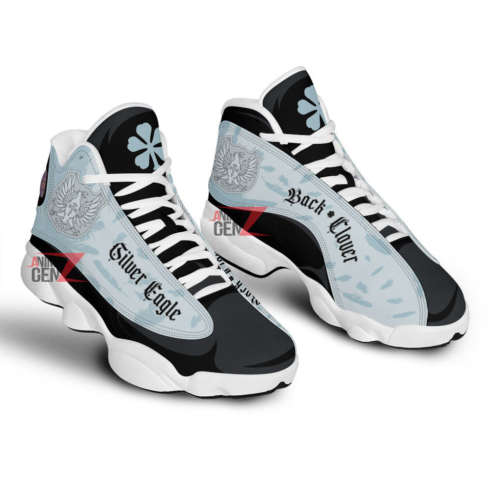 Back Clover Silver Eagle Air Jordan 13 Custom Anime Shoes