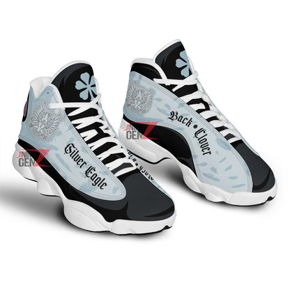 Back Clover Silver Eagle Air Jordan 13 Custom Anime Shoes