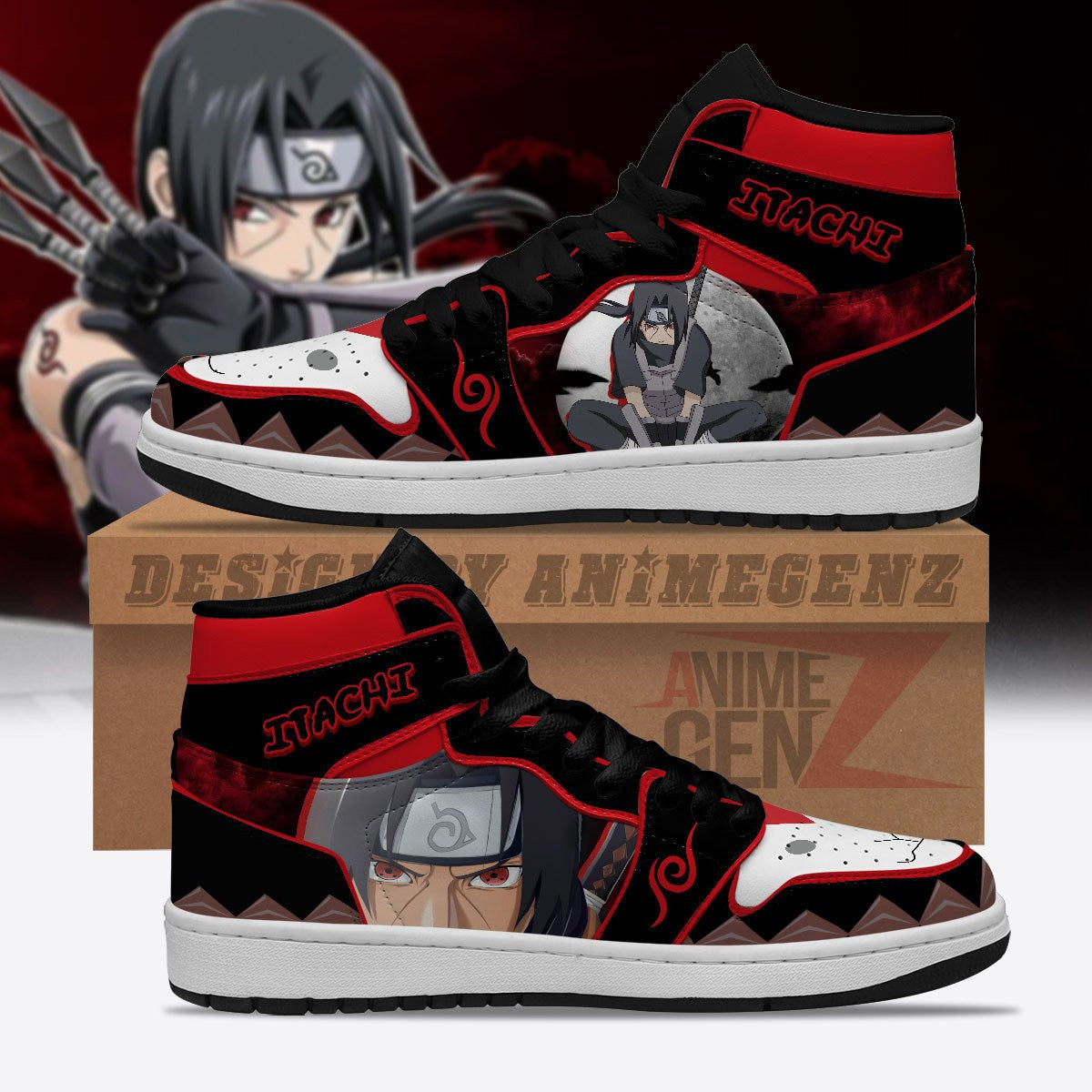 Naruto Itachi JD Sneakers Itachi Anbu Custom Anime Shoes
