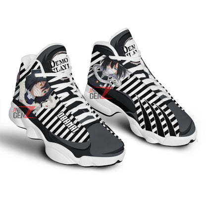 Demon Slayer JD 13 Sneakers Obanai Iguro Air Jordan 13 Custom Anime Shoes