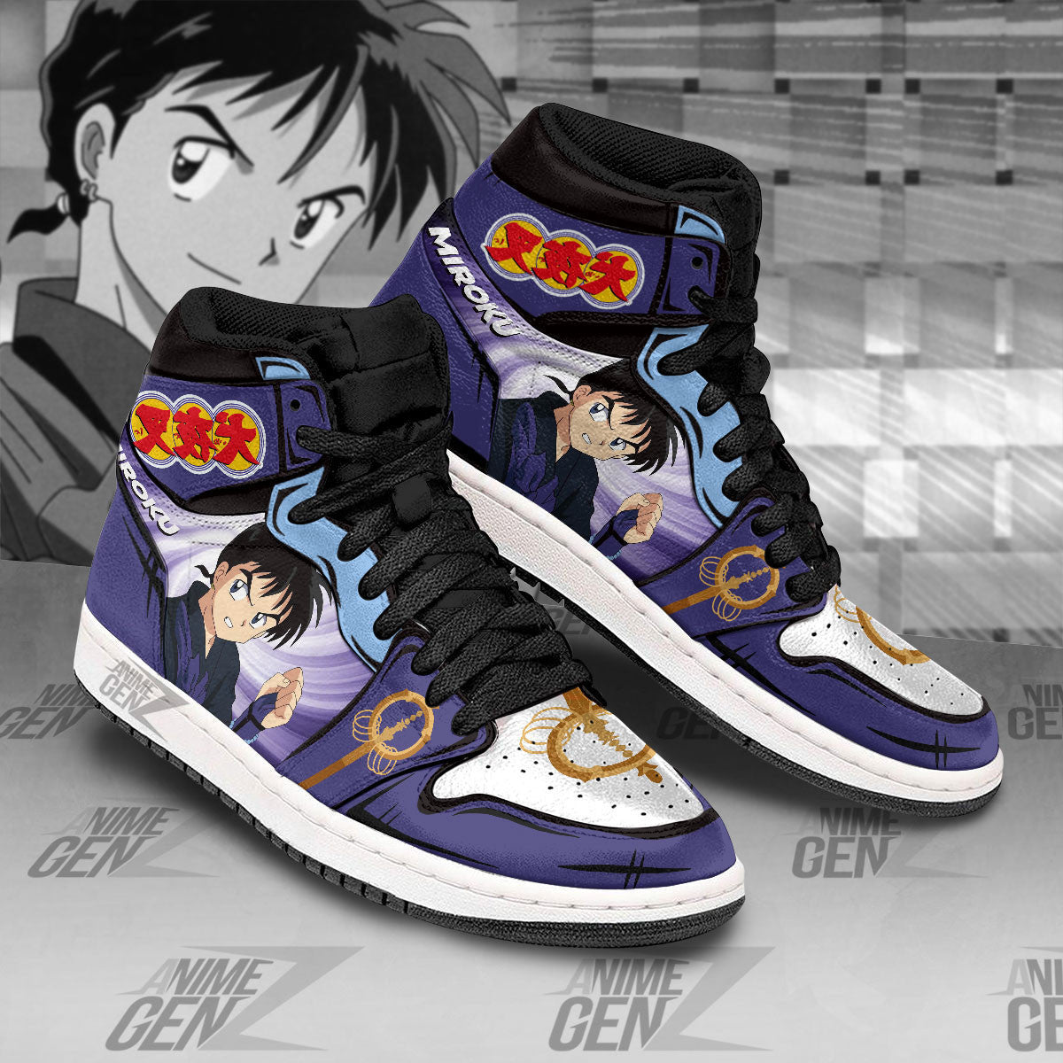 Inuyasha Miroku JD Sneakers Inuyasha Custom Anime Shoes