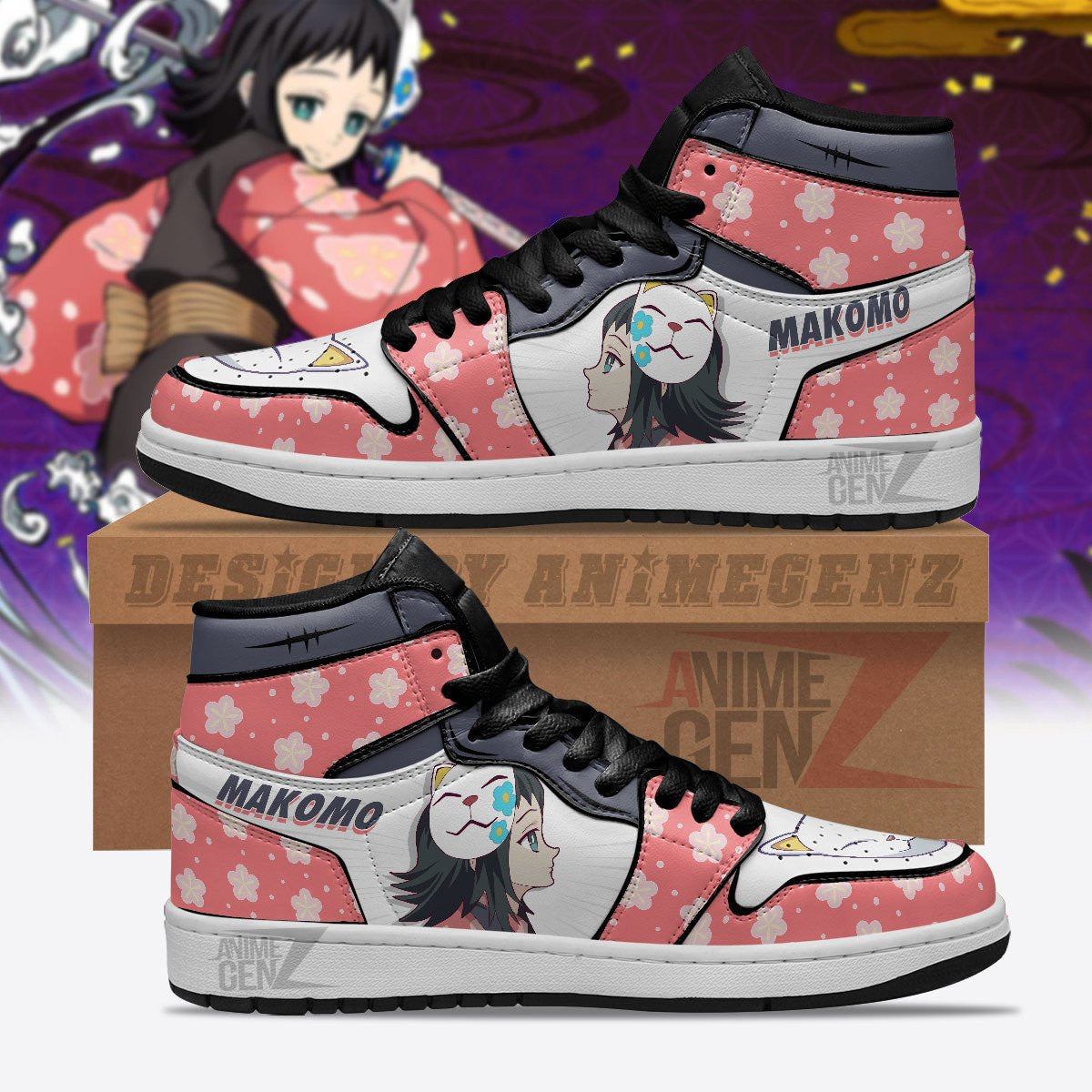 Demon Slayers Makomo JD Sneakers Custom Anime Shoes