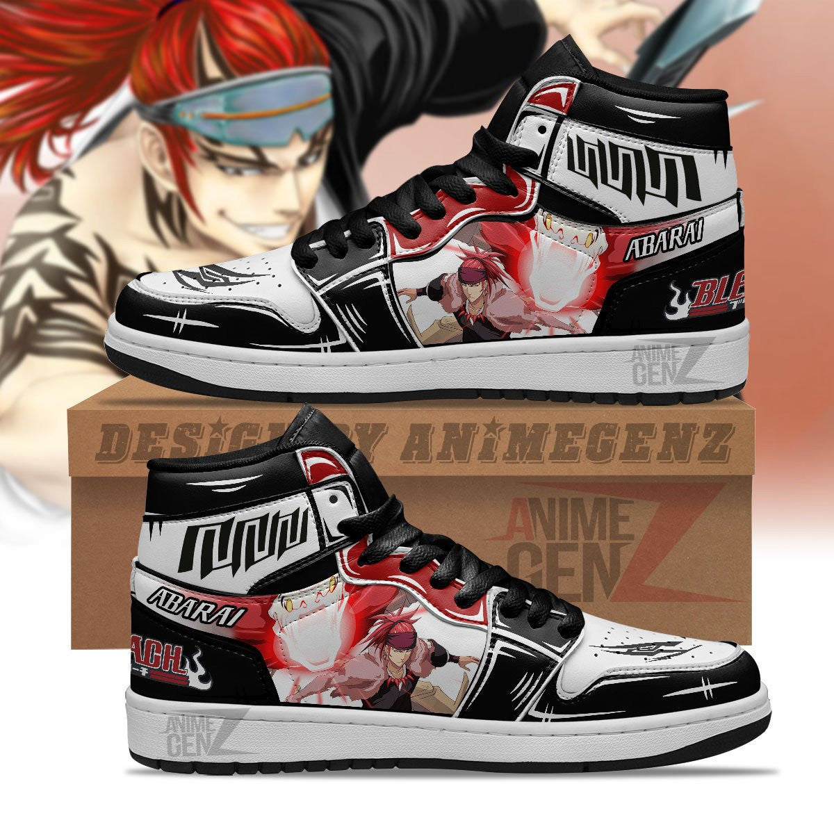 Bleach Renji Abarai JD Sneakers Kisuke Urahara Custom Anime Shoes