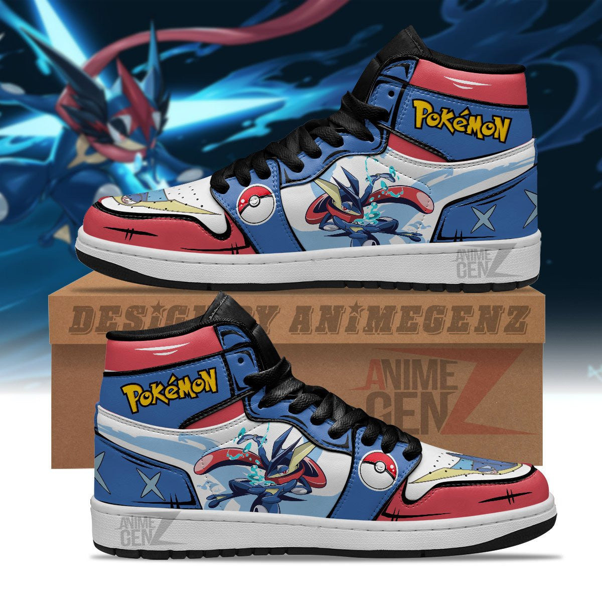 Pokemon Greninja JD Sneakers Custom Pokemon Anime Shoes