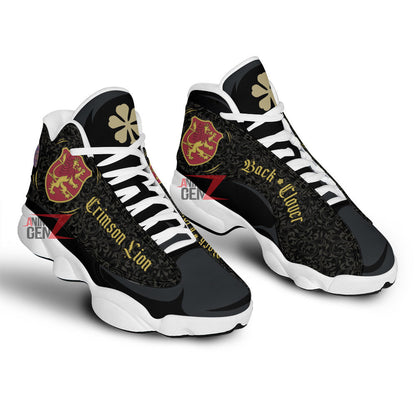 Back Clover Crimson Lion Air Jordan 13 Custom Anime Shoes