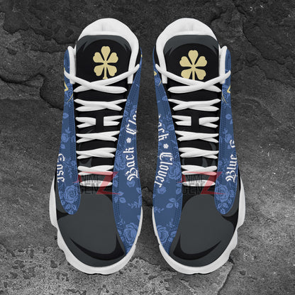 Back Clover Blue Rose Air Jordan 13 Custom Anime Shoes
