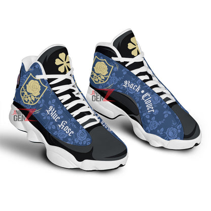 Back Clover Blue Rose Air Jordan 13 Custom Anime Shoes