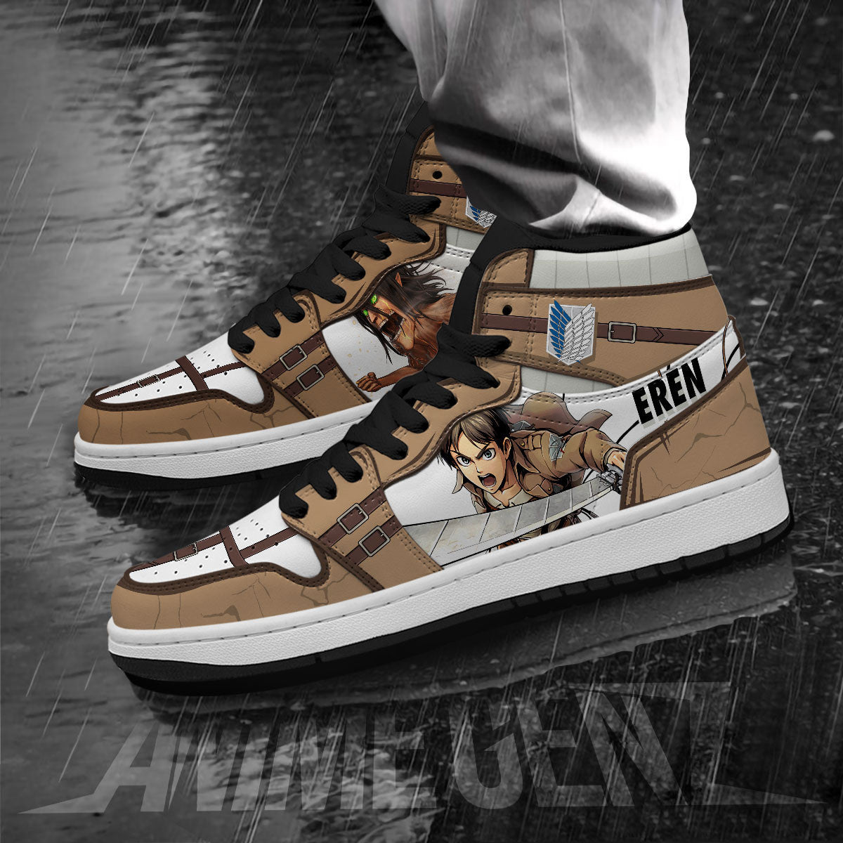 Attack On Titan JD Sneakersren Yeager Custom Anime Shoes