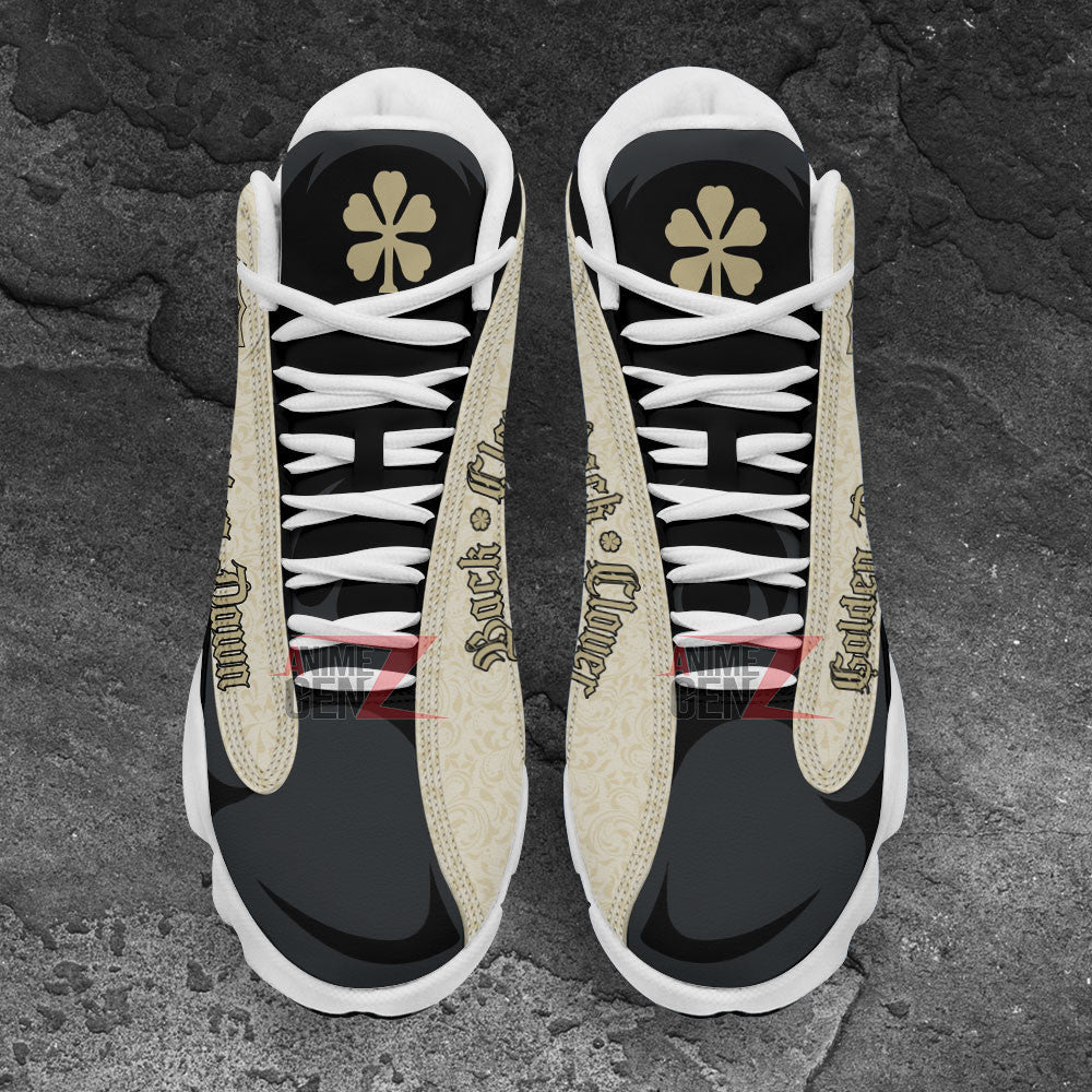 Back Clover Golden Dawn Air Jordan 13 Custom Anime Shoes