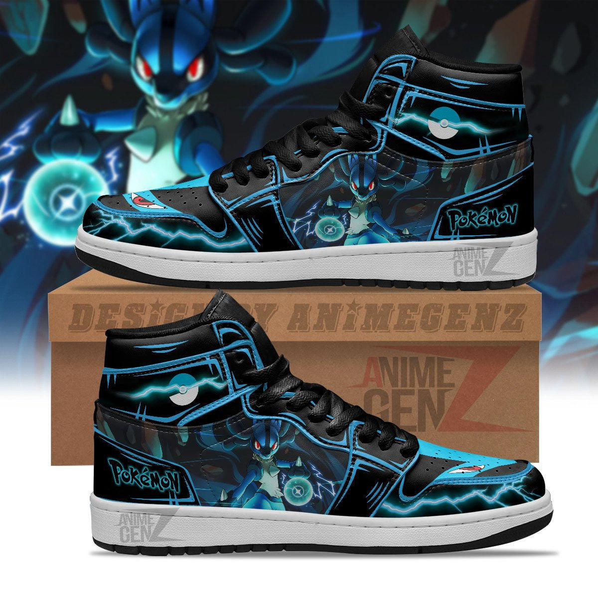 Pokemon Lucario JD Sneakers Custom Anime Shoes