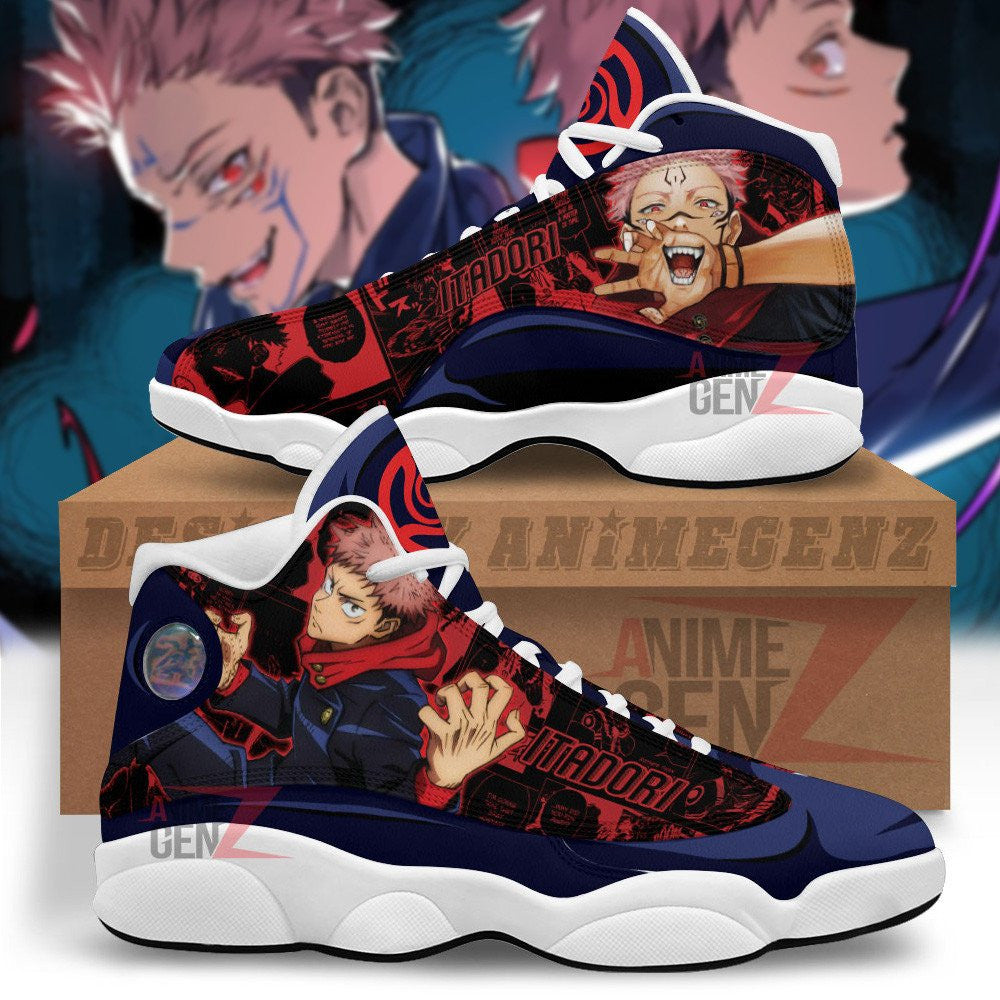 Yuji Itadori x Sukuna Air Jordan 13 Jujutsu Kaisen Custom Anime Shoes