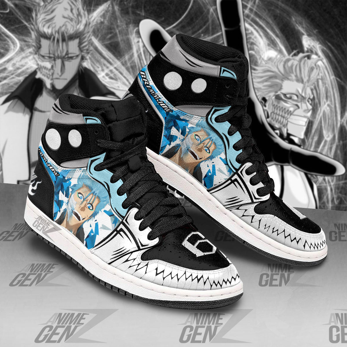 Bleach Grimmjow Jaegerjaquez JD Sneakers Custom Anime Shoes