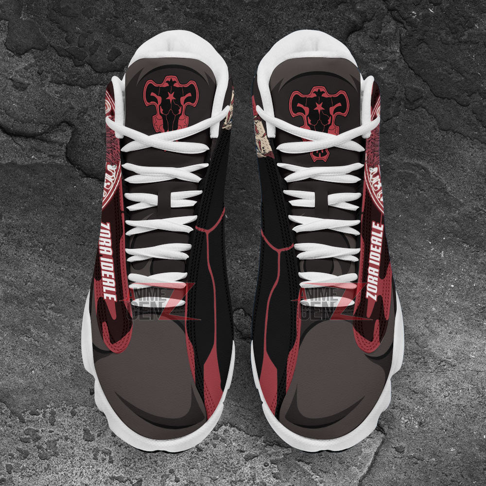 Black Clover Zora Ideale Air Jordan 13 Sneakers Black Bull Custom Anime Shoes