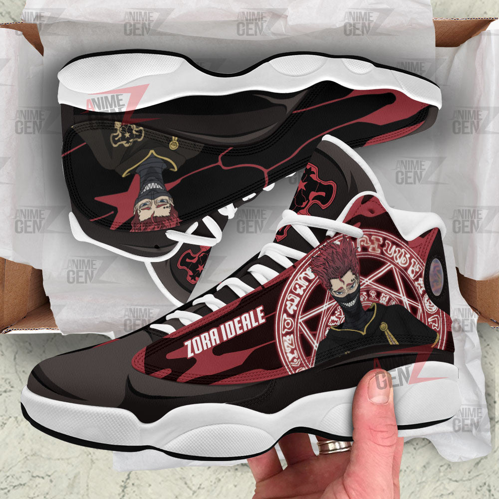 Black Clover Zora Ideale Air Jordan 13 Sneakers Black Bull Custom Anime Shoes