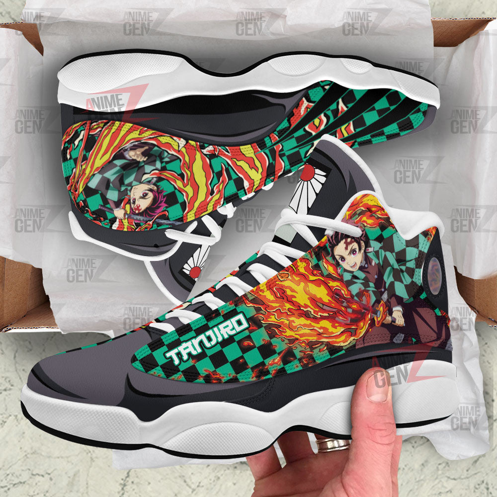 Demon Slayer JD13 Sneakers Kamando Tanjiro Sun Breathing Custom Anime Shoes