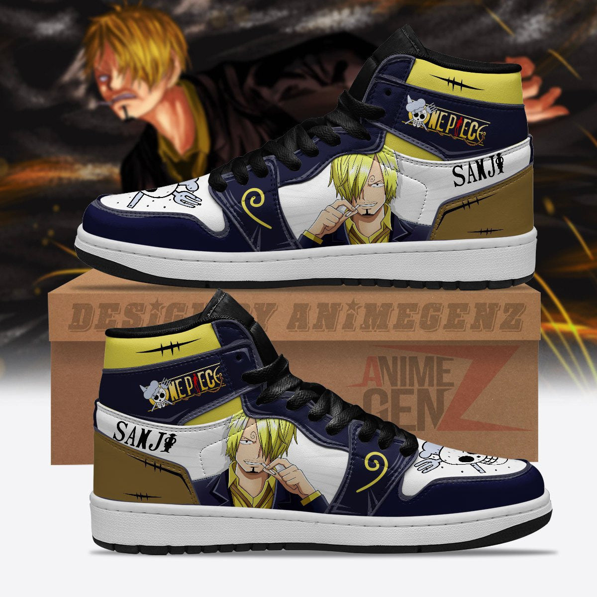 One Piece Sanji JD Sneakers Custom Anime Shoes