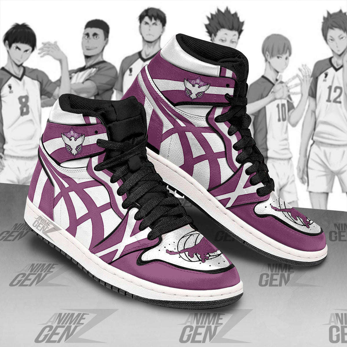 Haikyuu Shiratorizawa Team JD Sneakers Custom Anime Shoes