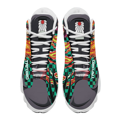 Demon Slayer JD13 Sneakers Kamando Tanjiro Sun Breathing Custom Anime Shoes