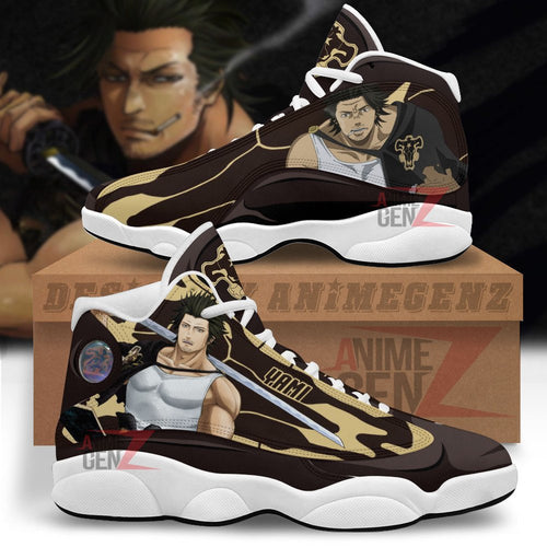 Black Clover Air Jordan 13 Sneakers Yami Sukehiro Black Bull Custom Anime Shoes