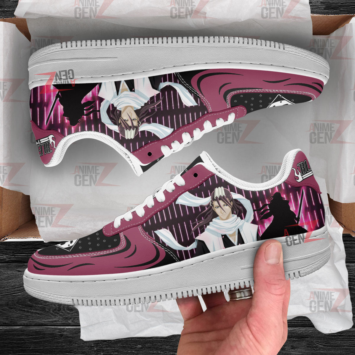 Bleach Byakuya Kuchiki Air Sneakers Custom Anime Shoes