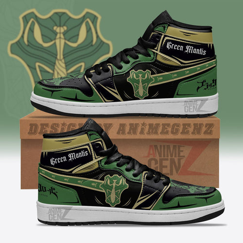 Green Mantis JD Sneakers Black Clover Custom Anime Shoes