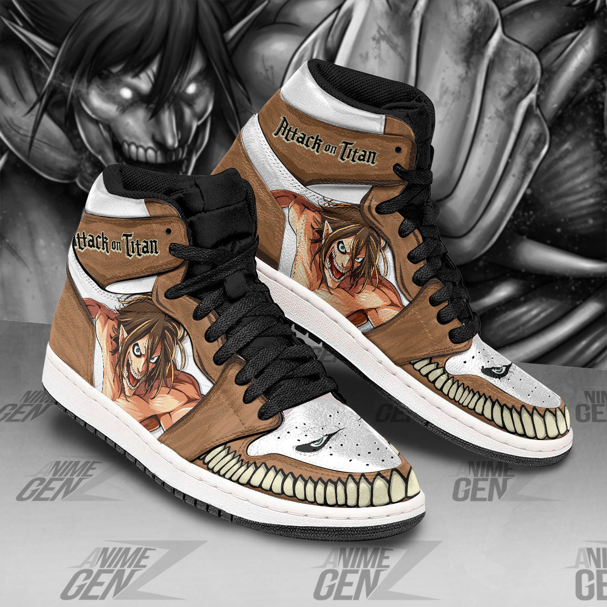 Attack On Titan JD Sneakers Eren Titan Custom Anime Shoes
