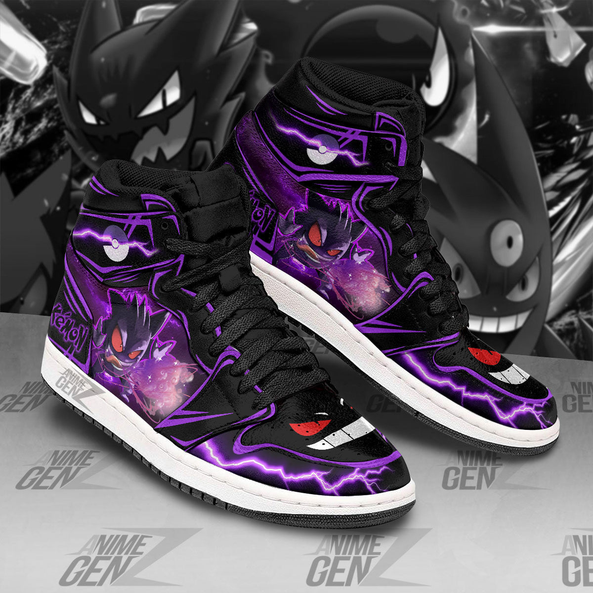 Pokemon Gengar JD Sneakers Custom Anime Shoes