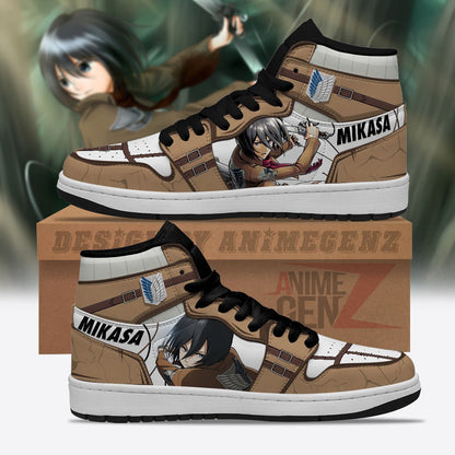 Attack On Titan JD Sneakers Mikasa Ackerman Custom Anime Shoes