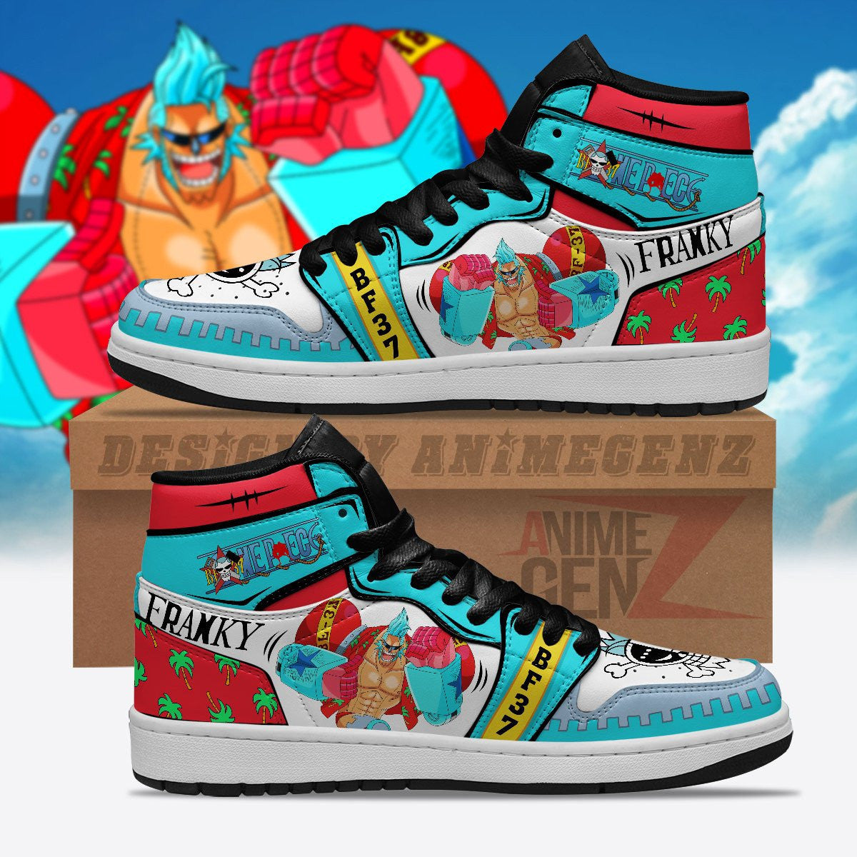 One Piece Franky JD Sneakers Custom Anime Shoes