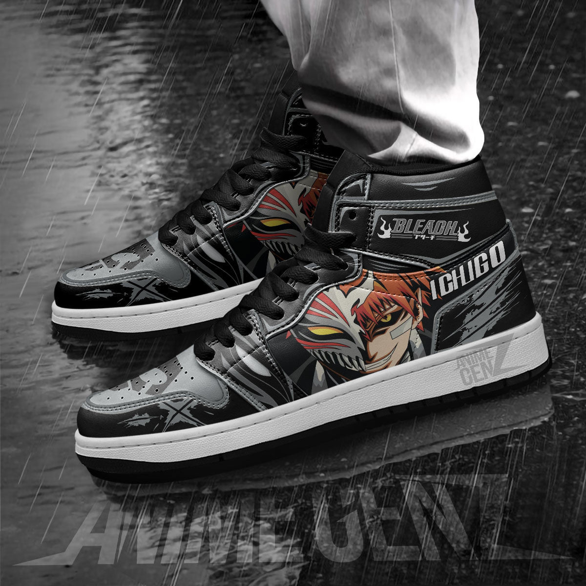 Bleach JD Sneakers Kurosaki Ichigo Holow Mask Custom Anime Shoes