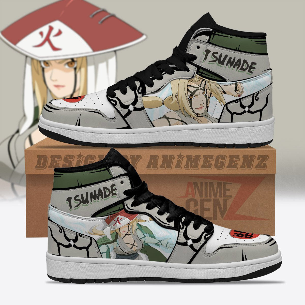 Naruto Tsunade JD Sneakers Tsunade 100 Healing Seal Custom Anime Shoes