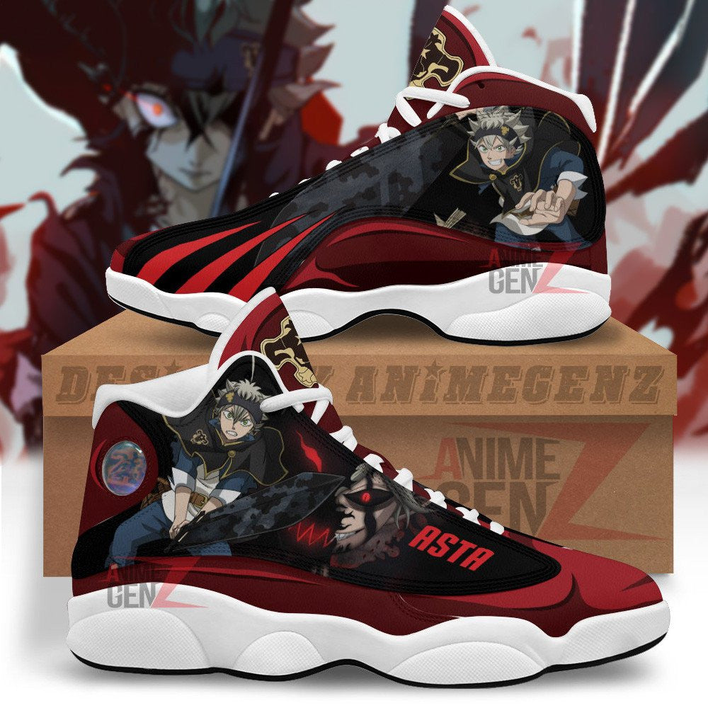 Black Clover Asta Air Jordan 13 Sneakers Custom Anime Shoes