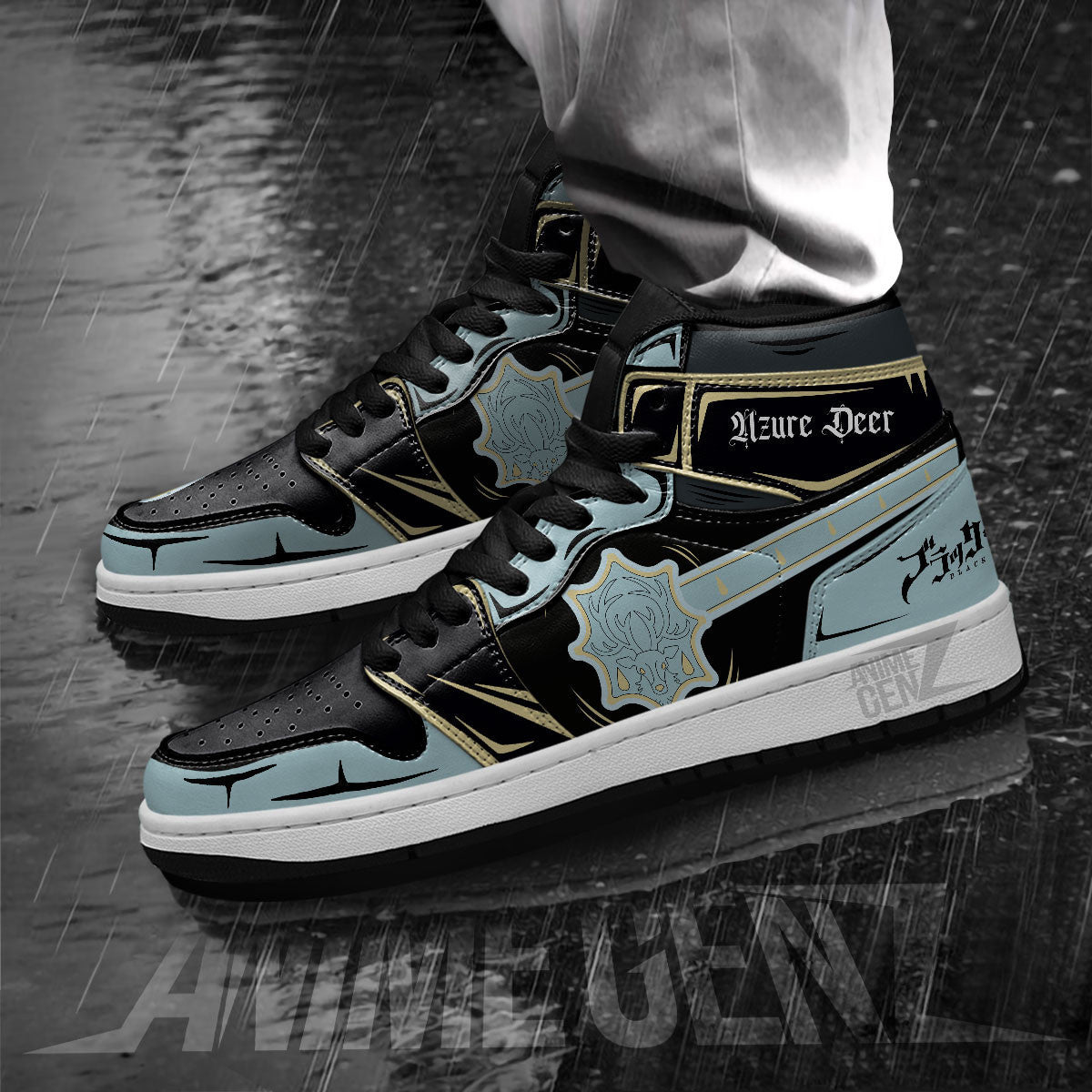 Azure Deer JD Sneakers Black Clover Custom Anime Shoes