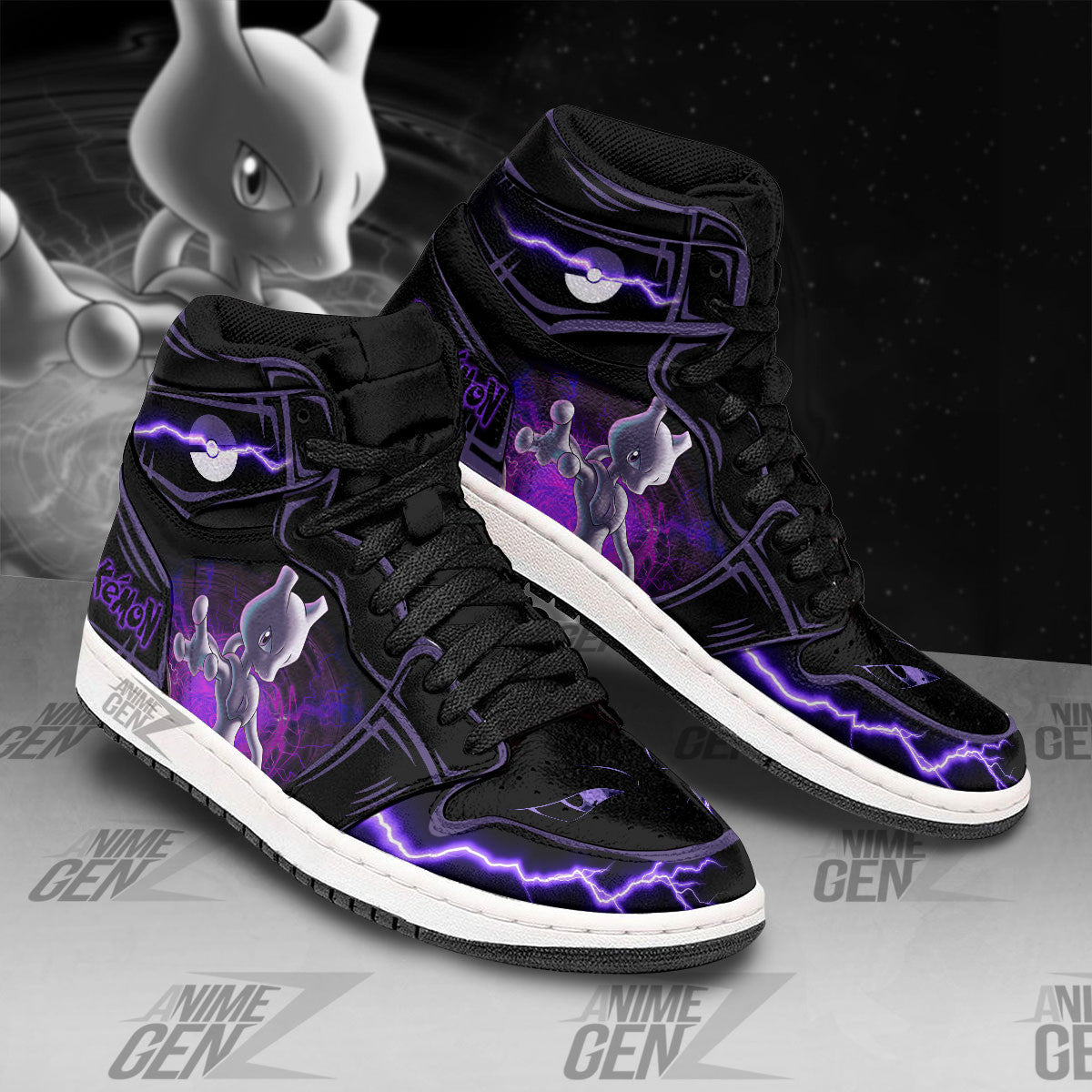 Pokemon Mewtwo JD Sneakers Custom Anime Shoes