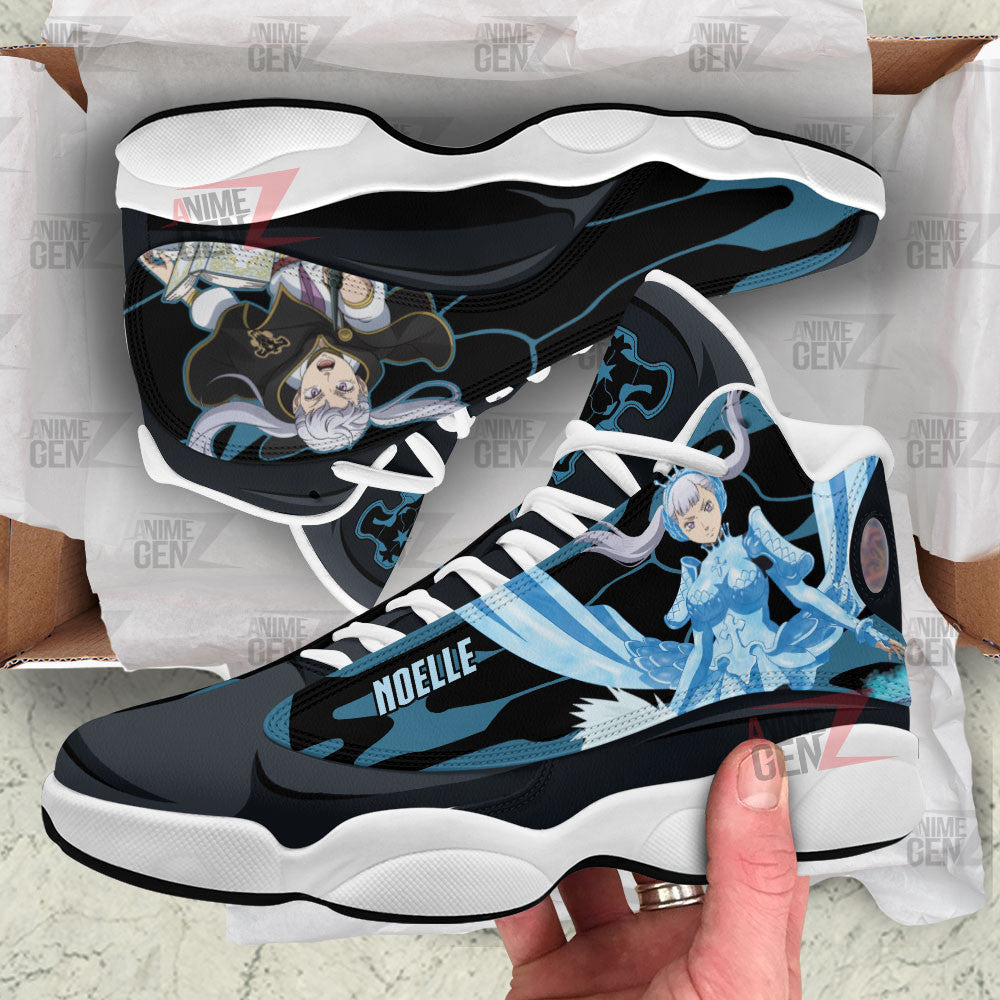 Black Clover Air Jordan 13 Sneakers Noelle Silva Black Bull Custom Anime Shoes
