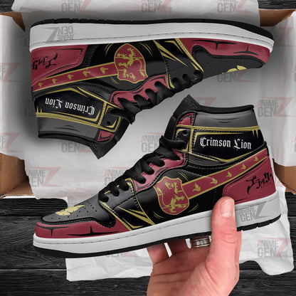 Crimson Lion JD Sneakers Black Clover Custom Anime Shoes