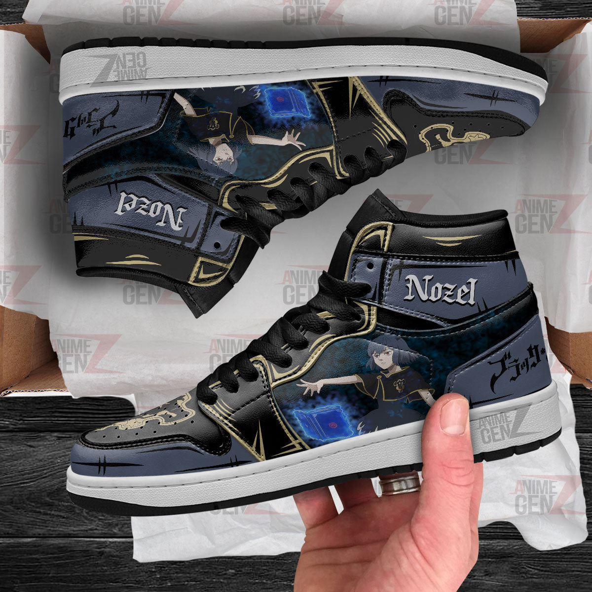 Nero Secre Swallowtail JD Sneakers Black Clover Custom Anime Shoes