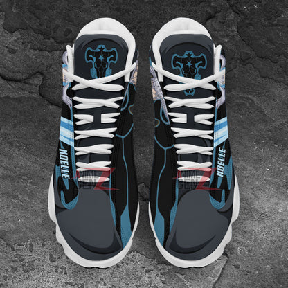 Black Clover Air Jordan 13 Sneakers Noelle Silva Black Bull Custom Anime Shoes