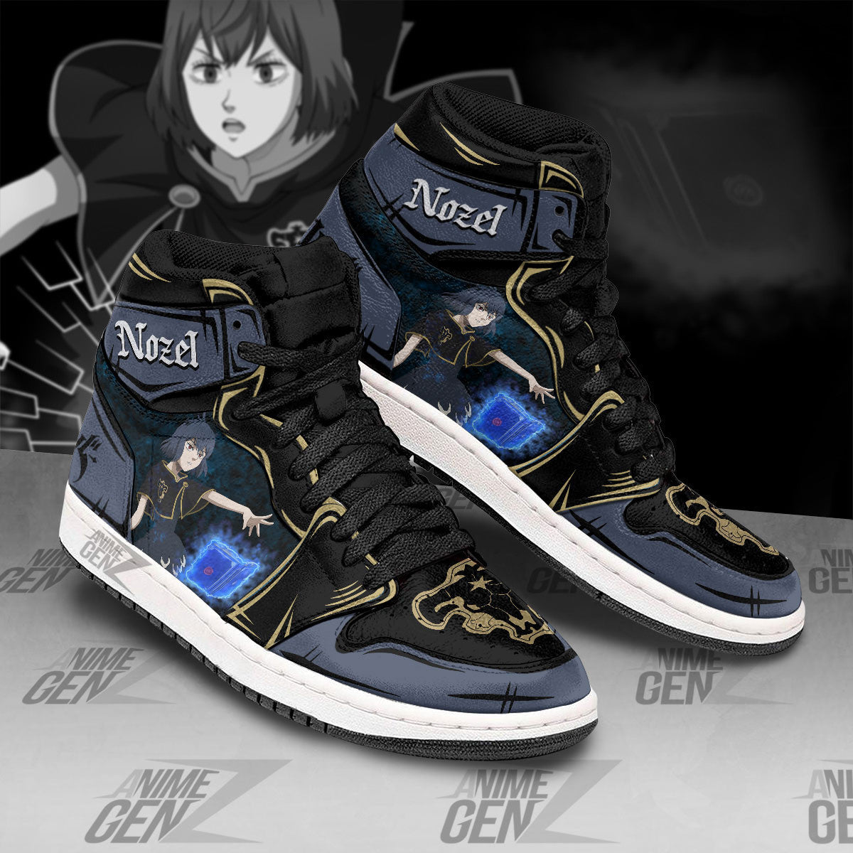 Nero Secre Swallowtail JD Sneakers Black Clover Custom Anime Shoes