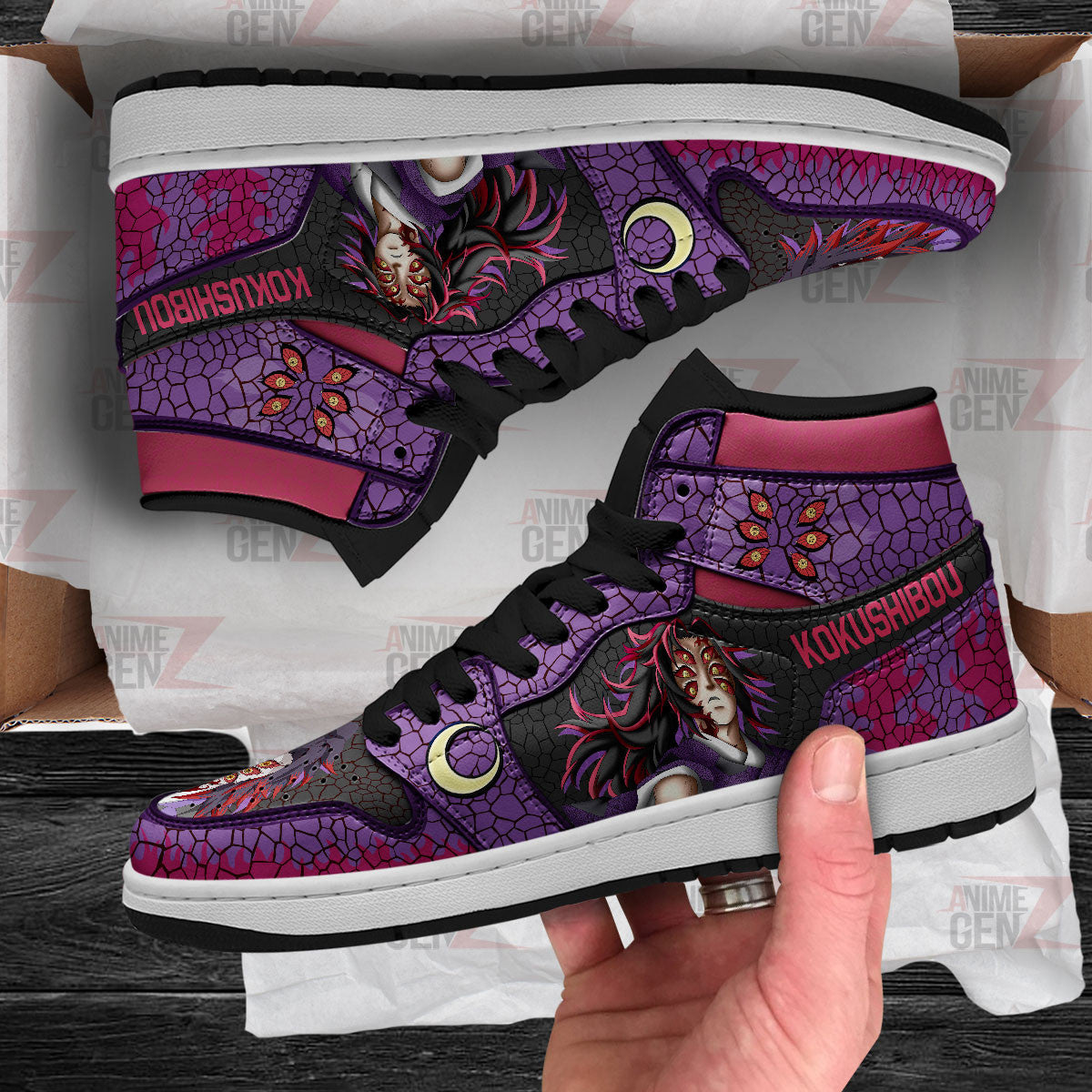 Demon Slayers Kokushibou JD Sneakers Custom Anime Shoes