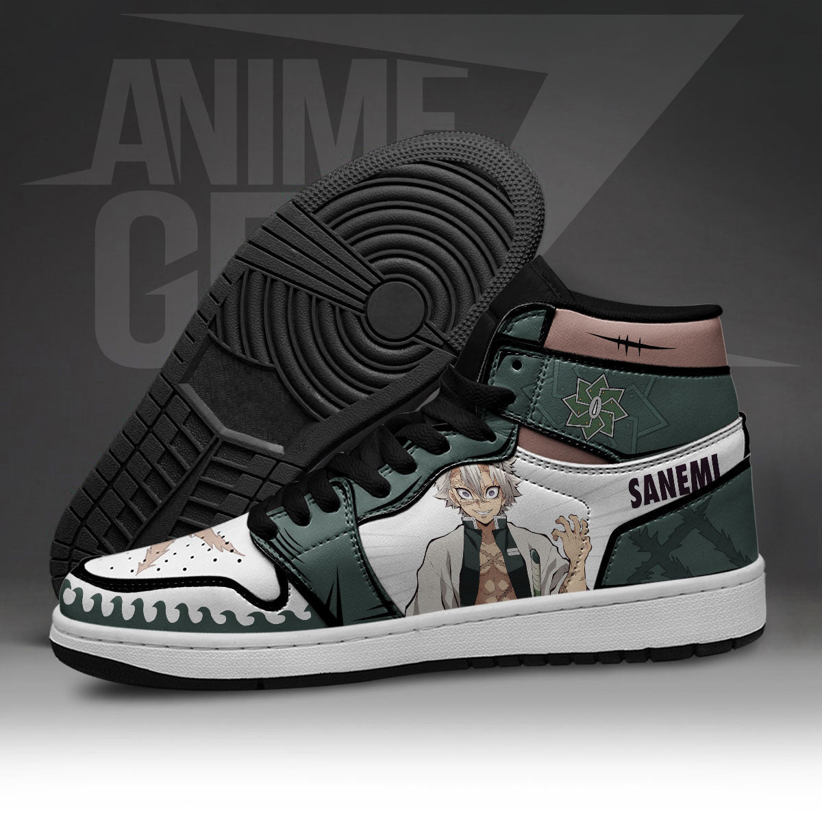 Demon Slayers Sanemi Shinazugawa JD Sneakers Custom Anime Shoes