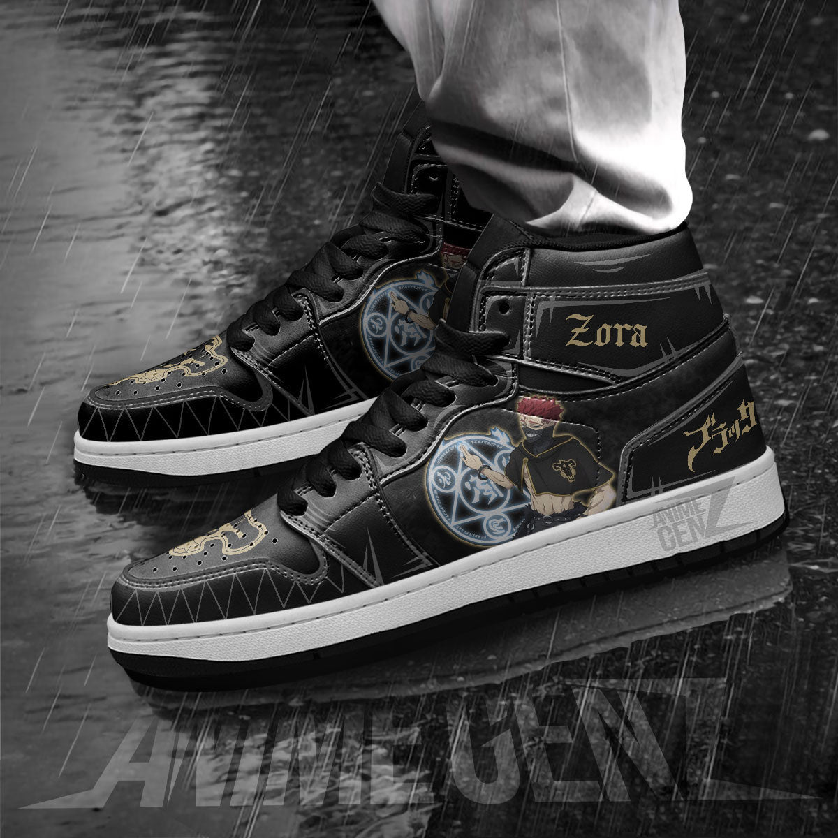 Zora Ideale JD Sneakers Black Clover Custom Anime Shoes
