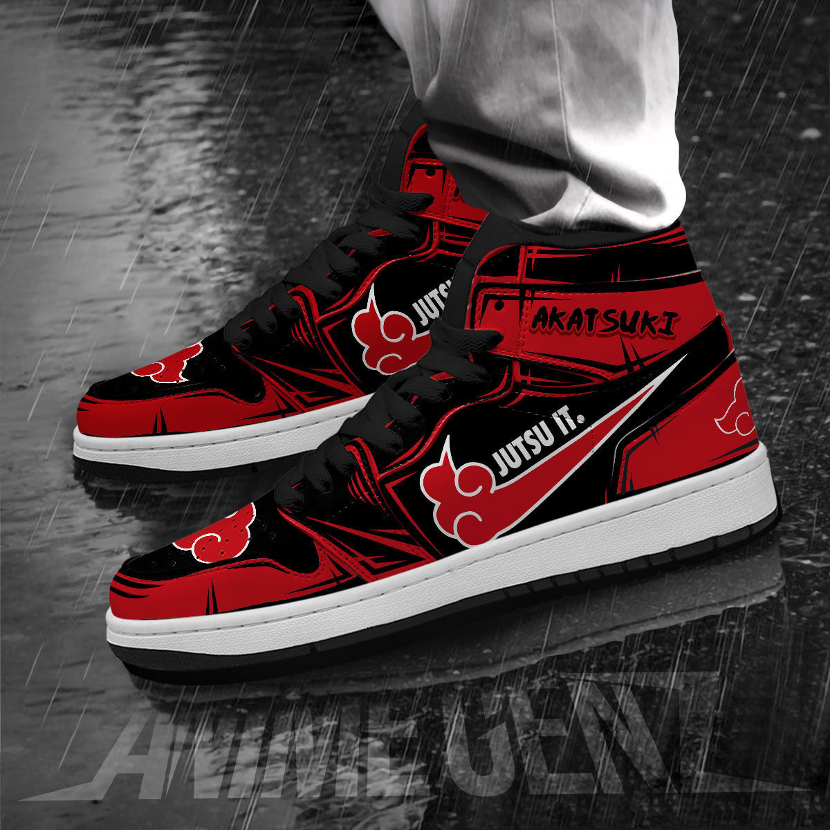 Naruto Akatsuki JD Sneakers Akatsuki Jutsu It Custom Anime Shoes
