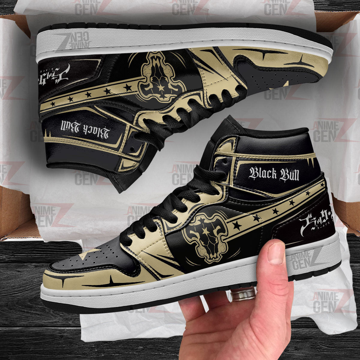 Black Bull JD Sneakers Black Clover Custom Anime Shoes