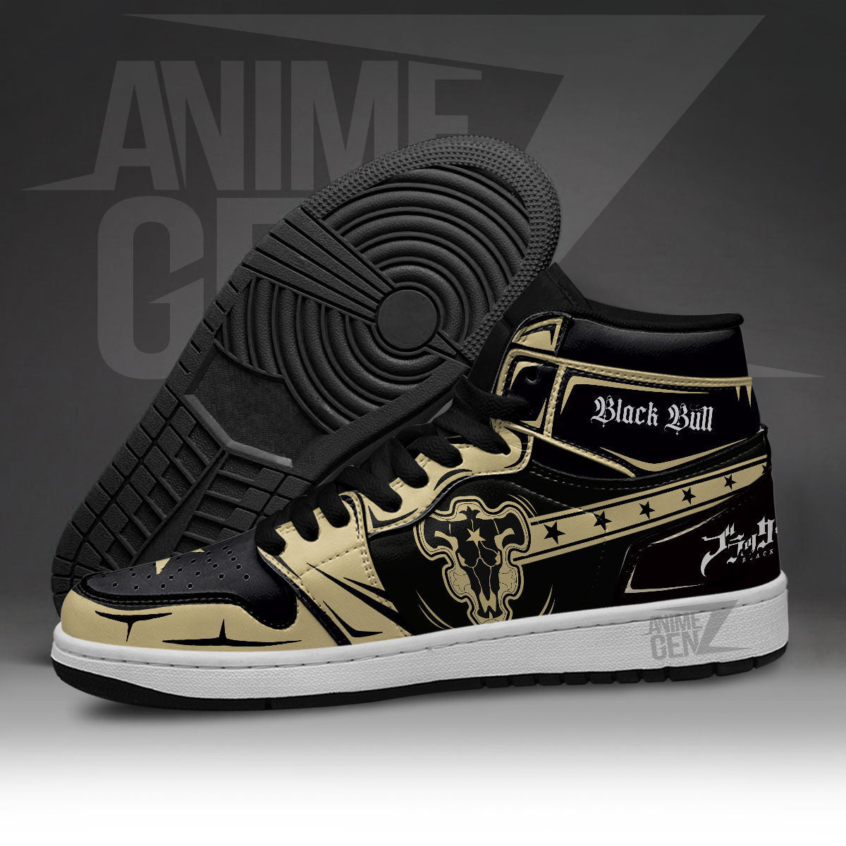 Black Bull JD Sneakers Black Clover Custom Anime Shoes