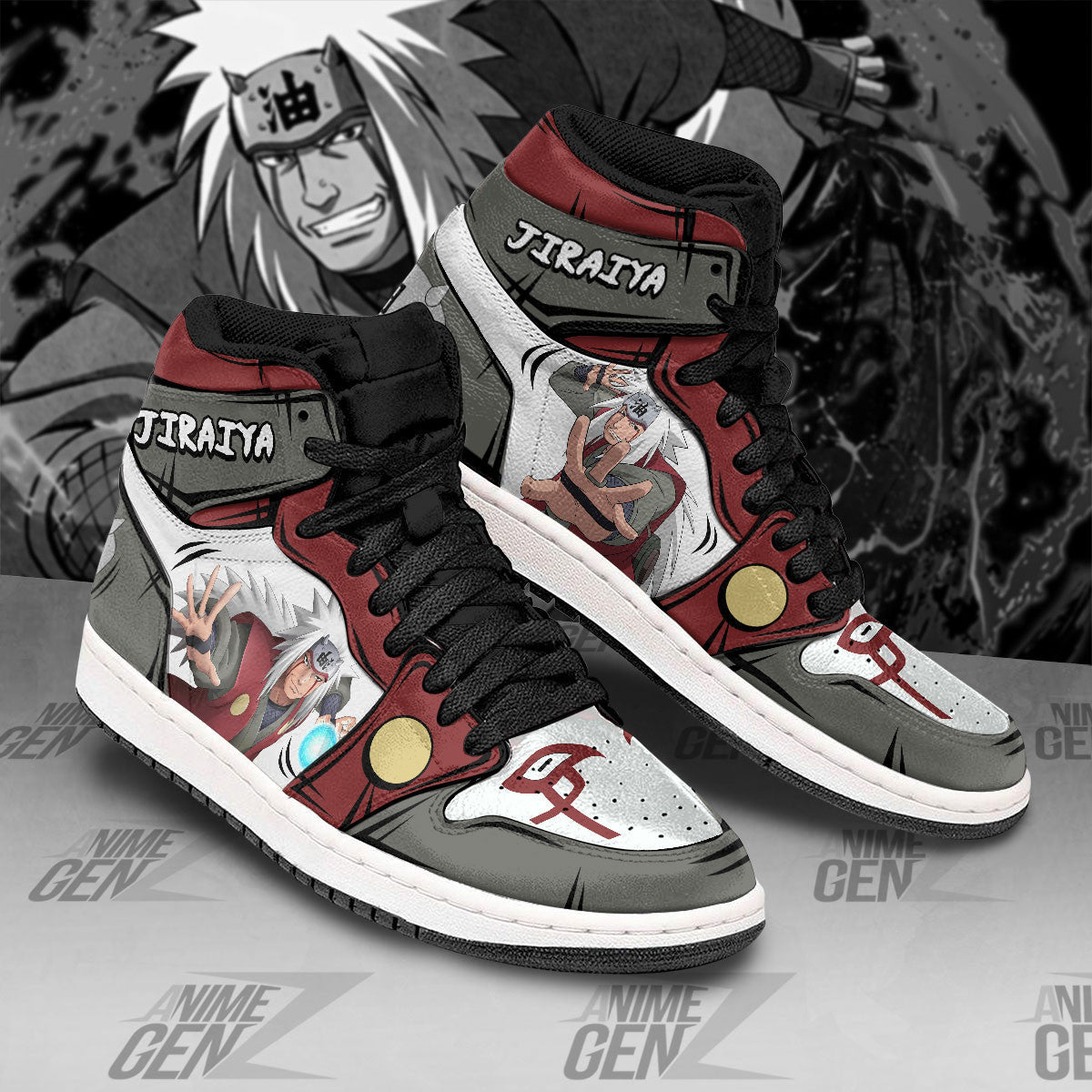 Naruto Anime JD Sneakers Jiraiya Custom Anime Shoes