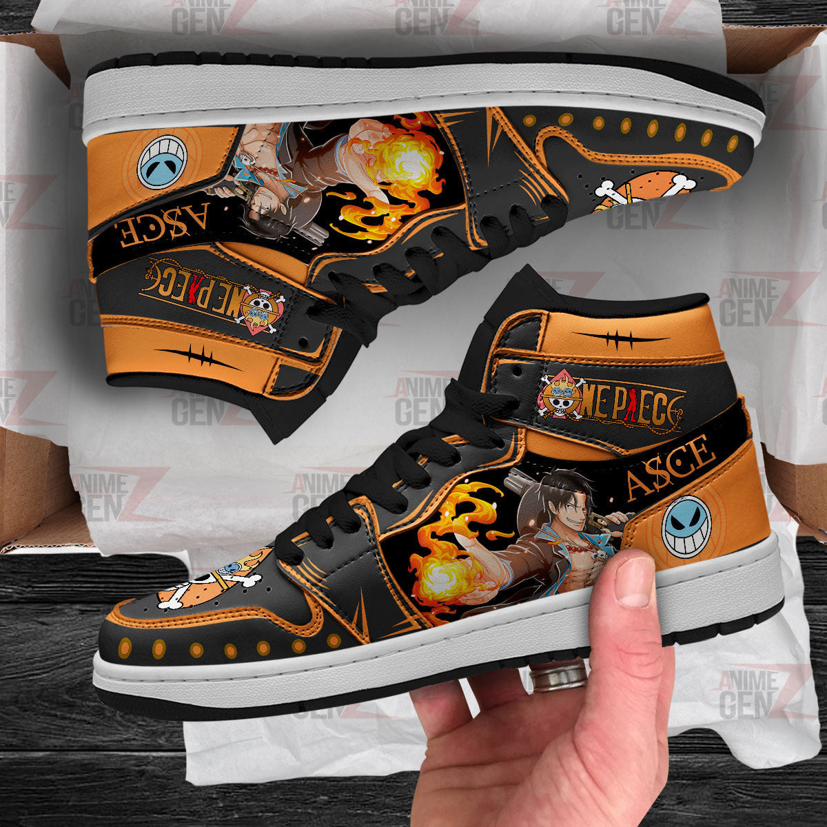 One Piece Portgas D Ace JD Sneakers Custom Anime Shoes
