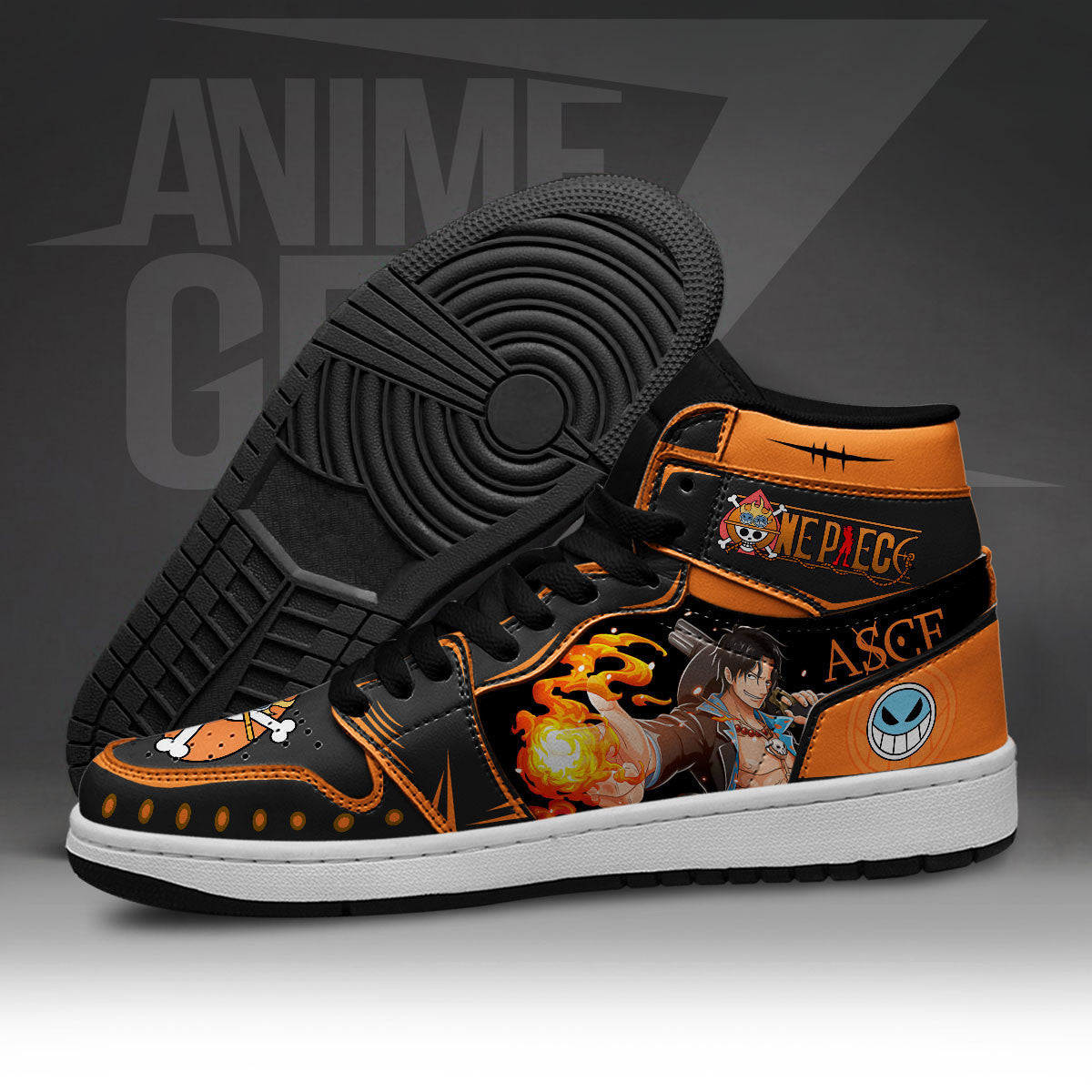 One Piece Portgas D Ace JD Sneakers Custom Anime Shoes