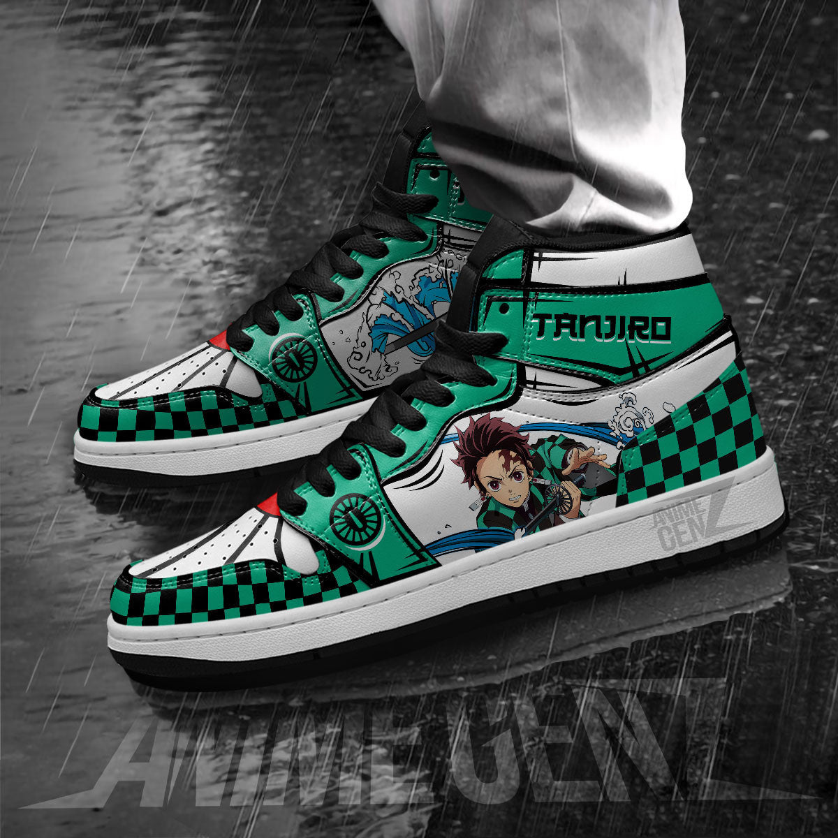 Demon Slayer JD Sneakers Tanjiro Water Breathing Custom Anime Shoes